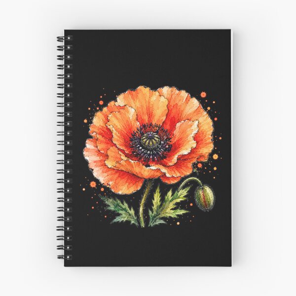 Artikelvorschau, Orangefarbene Mohnblume – Aquarellillustration in leuchtenden Farben entworfen und verkauft von ColorSplash123.