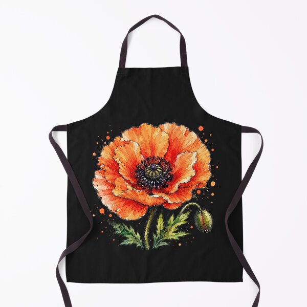 Artikelvorschau, Orangefarbene Mohnblume – Aquarellillustration in leuchtenden Farben entworfen und verkauft von ColorSplash123.
