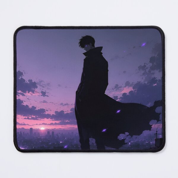 Item preview, Shadow Monarch Inspired – Dark Fantasy Hunter Silhouette | Purple Anime Style Art designed and sold by Dyan4.