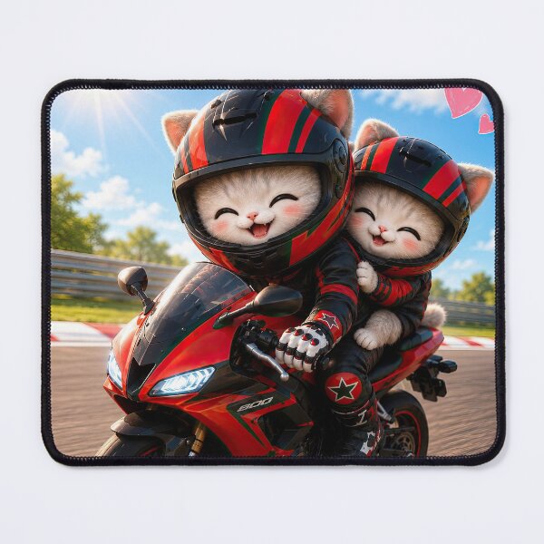 Item preview, Adorable Cat Couple Motorcycle Adventure designed and sold by dreamybyana.