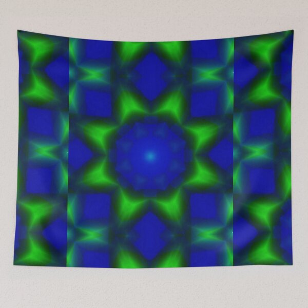 Item preview, A bright green bloom on blue designed and sold by Tiia Vissak.
