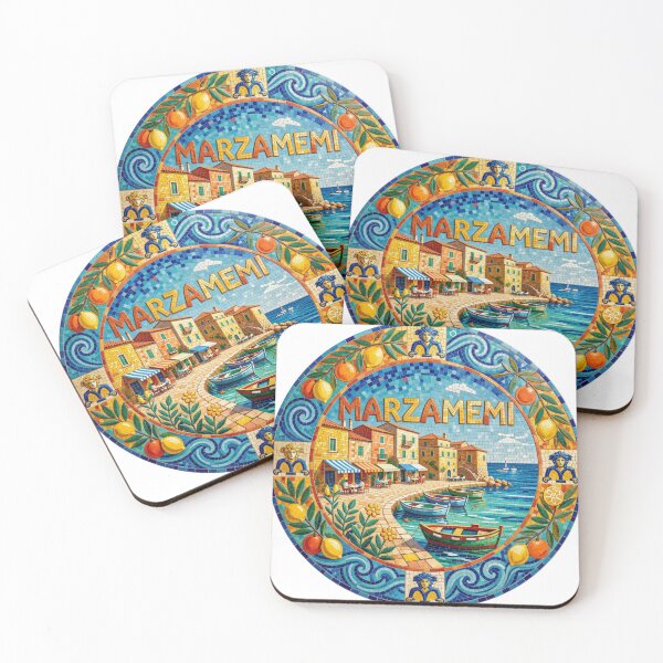Item preview, Marzamemi Coastal Mosaic Travel Sticker Summer Souvenir designed and sold by Imaginarium of Chaos falcon88 .