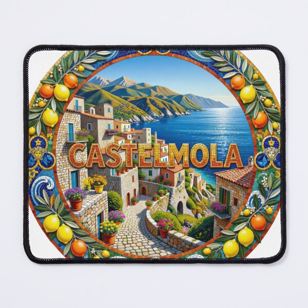 Item preview, Castelmola Hilltop Mosaic Travel Sticker Summer Souvenir designed and sold by Imaginarium of Chaos falcon88 .