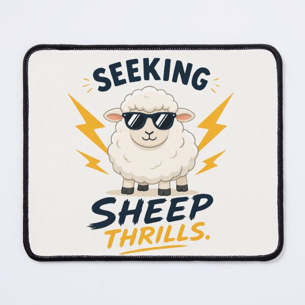 Item preview, Seeking Sheep Thrills Funny Pun Graphic designed and sold by Cerys-GS.