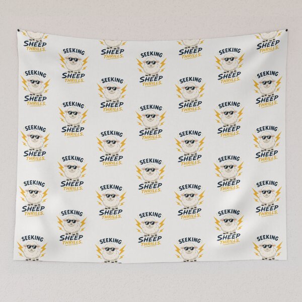Item preview, Seeking Sheep Thrills Funny Pun Graphic designed and sold by Cerys-GS.