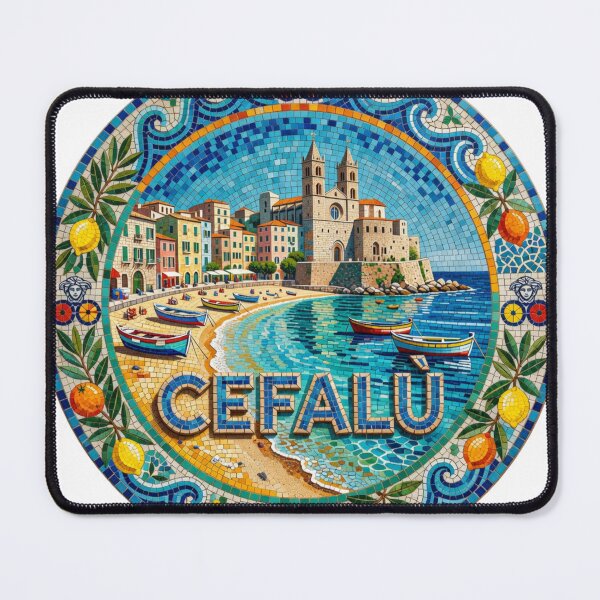 Item preview, Cefalu Seaside Mosaic Travel Sticker Summer Souvenir designed and sold by Imaginarium of Chaos falcon88 .
