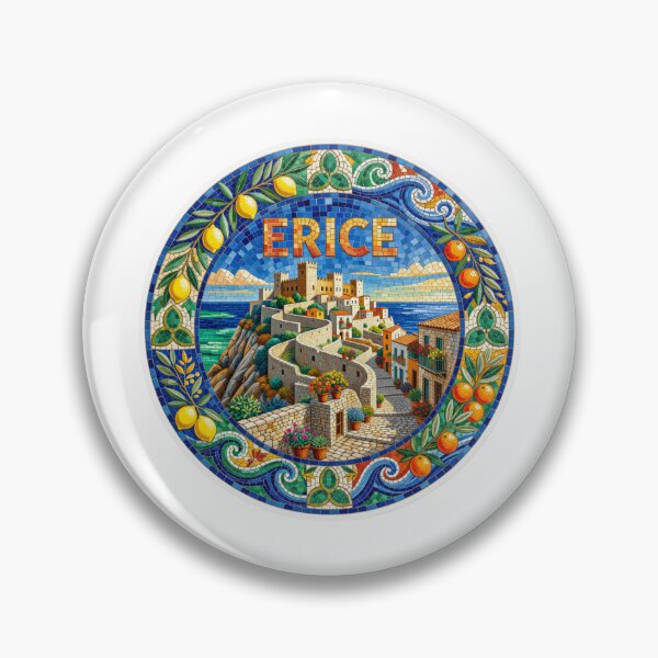 Item preview, Erice Medieval Mosaic Travel Sticker Summer Souvenir designed and sold by Imaginarium of Chaos falcon88 .