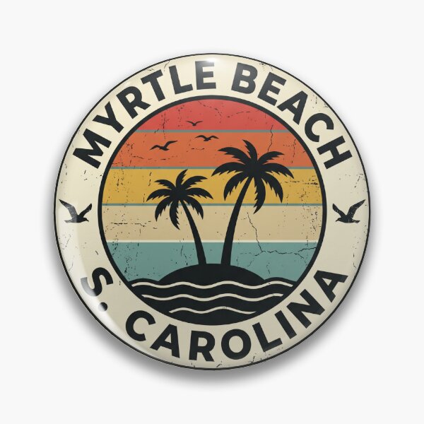 Item preview, Myrtle Beach South Carolina Vintage Surf Travel Vacation Badge designed and sold by dudelinart.