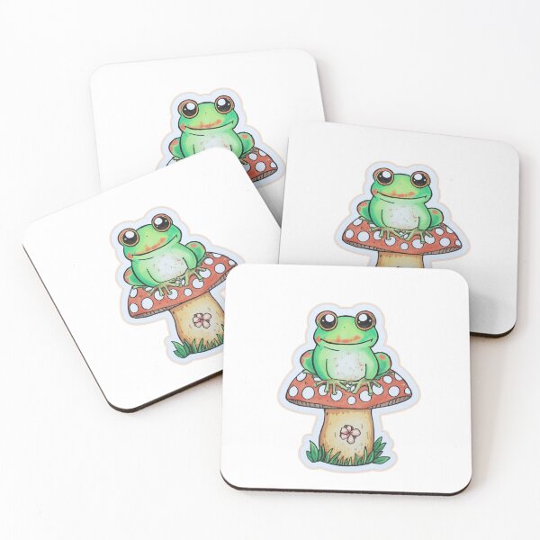 Artikelvorschau, Niedlicher Frosch und Pilz entworfen und verkauft von PamLeeDesign.