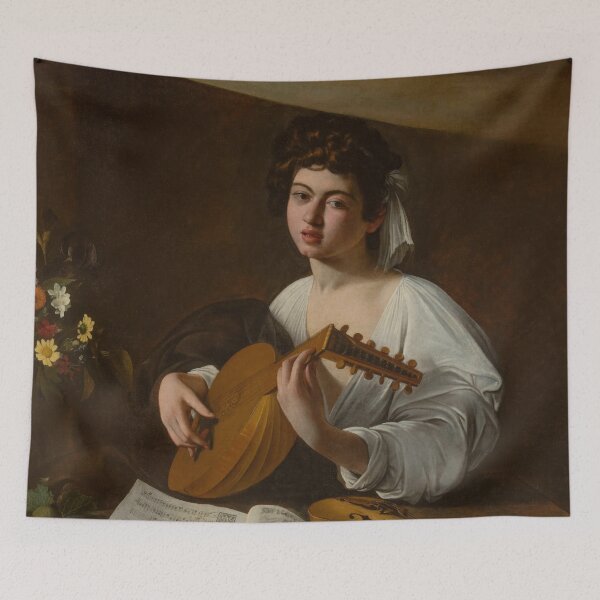 Item preview, Young Lute Player with Flowers designed and sold by artofuniverse.