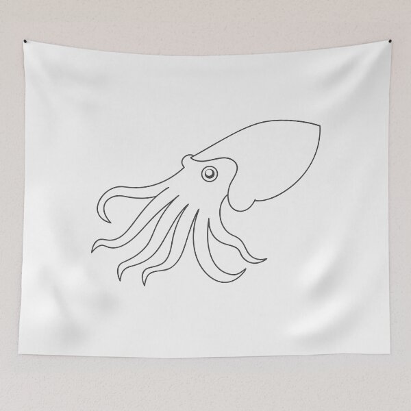 Item preview, Squid Elegant 2 Line Art Gift designed and sold by OneLine Studio.