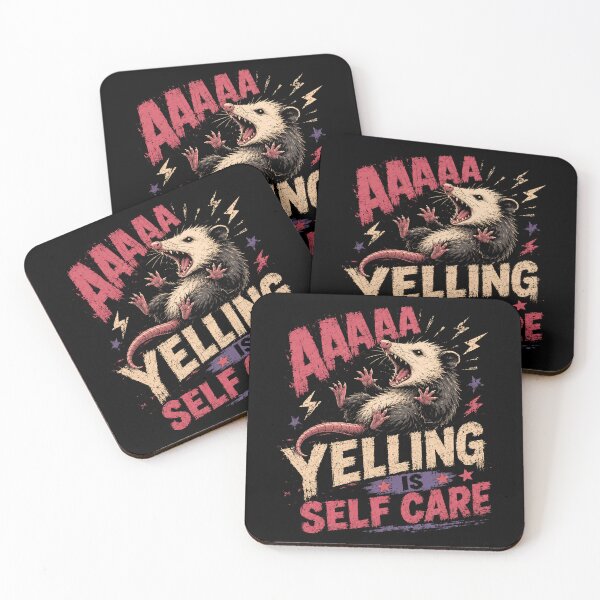 Item preview, Aaaaa Yelling Is Self Care Opossum Humor Relatable Stress Relief designed and sold by HumansStuck12.