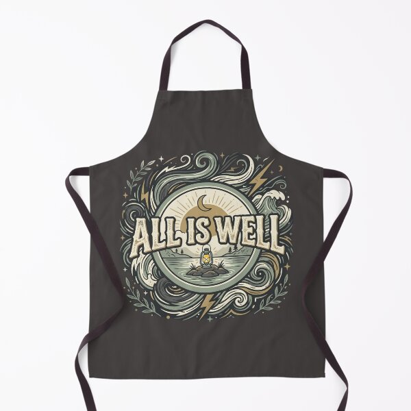 Item preview, All Is Well Vintage Typography T-Shirt | Minimalist Lantern Nature Quote | Inspirational Retro Aesthetic Design designed and sold by Bhaskar Digital Art.