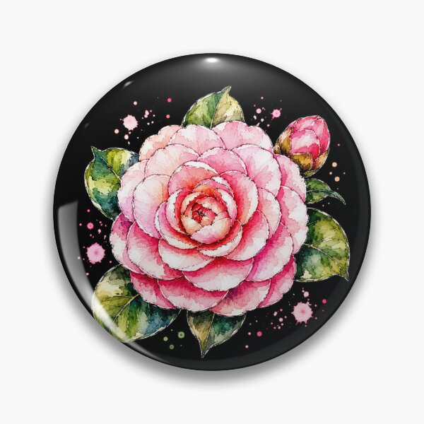 Item preview, Pink Camellia Watercolor Art – Elegant Botanical Floral Illustration designed and sold by ColorSplash123.