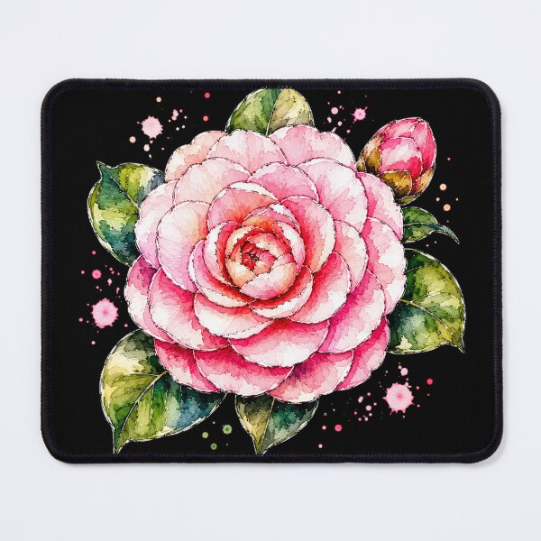 Item preview, Pink Camellia Watercolor Art – Elegant Botanical Floral Illustration designed and sold by ColorSplash123.