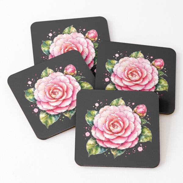 Item preview, Pink Camellia Watercolor Art – Elegant Botanical Floral Illustration designed and sold by ColorSplash123.