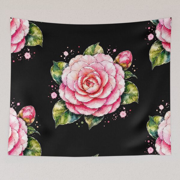 Item preview, Pink Camellia Watercolor Art – Elegant Botanical Floral Illustration designed and sold by ColorSplash123.