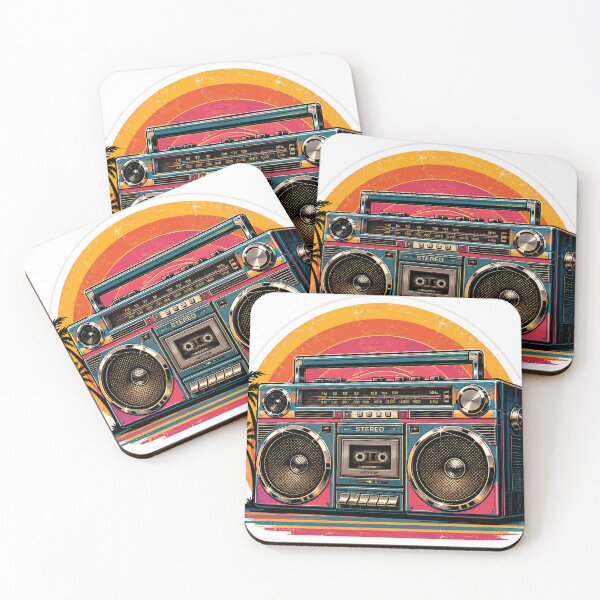 Item preview, Retro Sunset Boombox Sticker designed and sold by CosmicDreamAI.