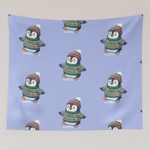 Item preview, Cute Christmas Penguin Ugly Sweater Winter Sticker designed and sold by Raw Tigers.