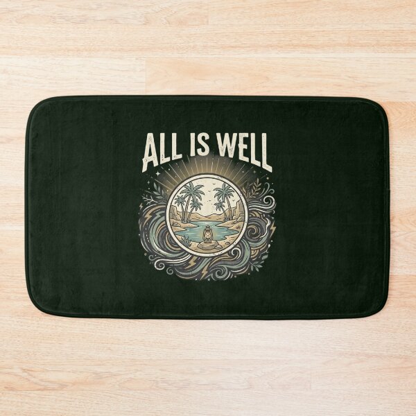Item preview, All Is Well Vintage Typography T-Shirt | Minimalist Lantern Nature Quote | Inspirational Retro Aesthetic Design designed and sold by Bhaskar Digital Art.