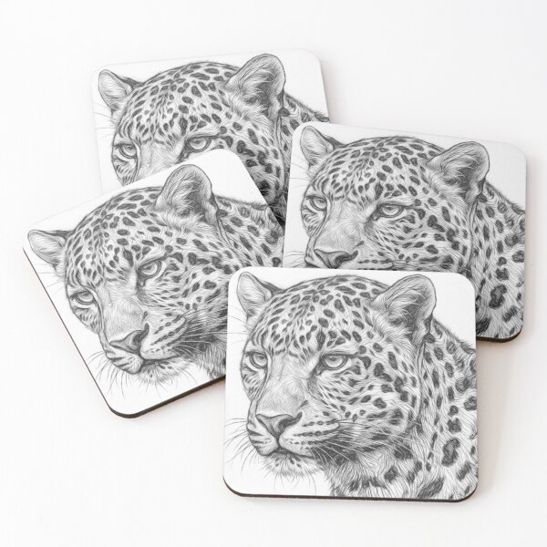 Item preview, Realistic Leopard Pencil Drawing | Elegant Black and White Wildlife Portrait designed and sold by Leon Woods Pencil Art.