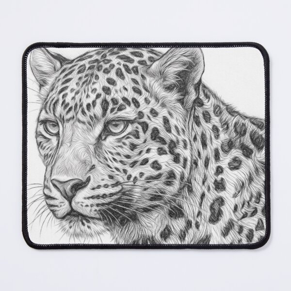 Item preview, Realistic Leopard Pencil Drawing | Elegant Black and White Wildlife Portrait designed and sold by Leon Woods Pencil Art.