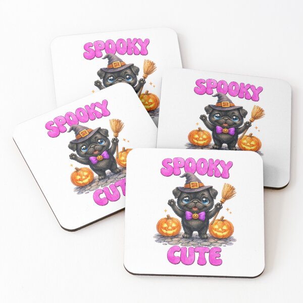 Item preview, Spooky Cute Black Pug Witch Halloween Puppy designed and sold by ArtisticDesignsbyLinda.