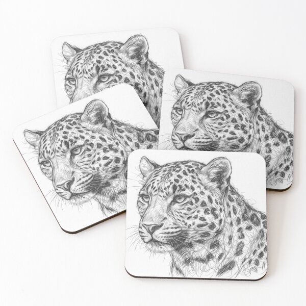 Item preview, Expressive Leopard Sketch Art | Contemporary Black and White Wildlife Drawing designed and sold by Leon Woods Pencil Art.