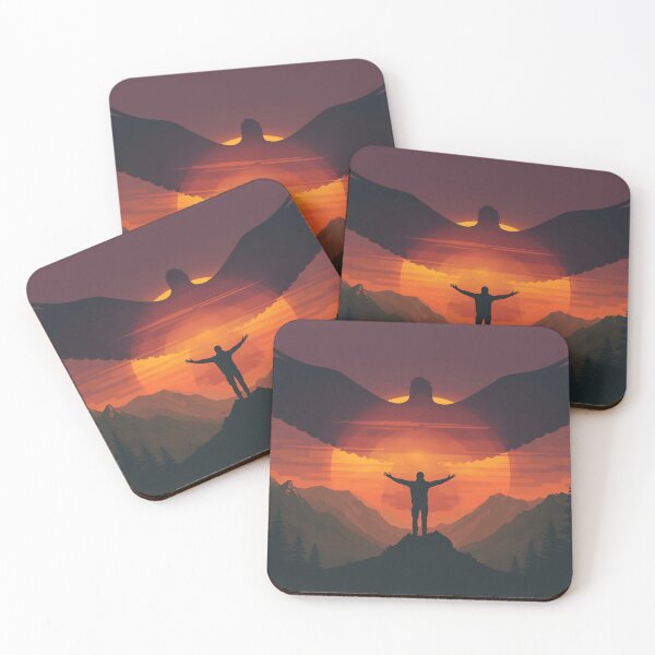 Item preview, Eagle Spirit Silhouette Mountain Summit Freedom designed and sold by Velu Designs Studio.