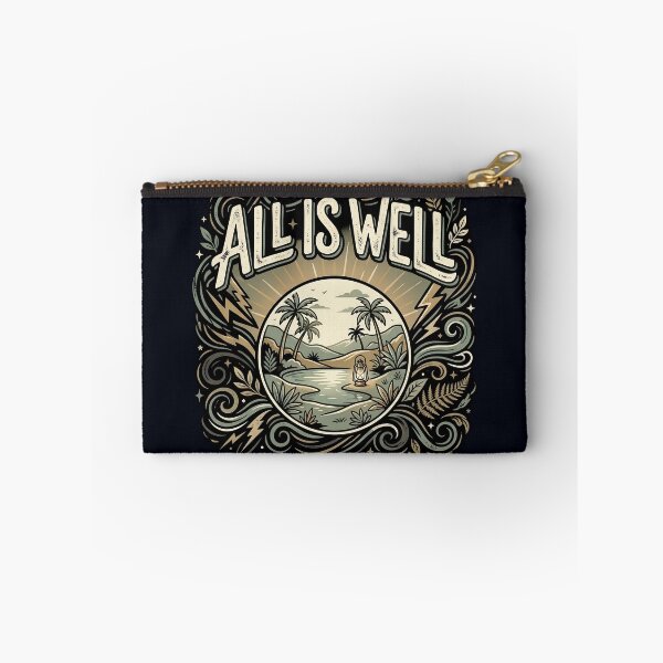 Item preview, All Is Well Vintage Typography T-Shirt | Minimalist Lantern Nature Quote | Inspirational Retro Aesthetic Design designed and sold by Bhaskar Digital Art.