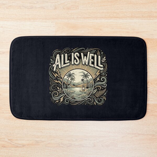 Item preview, All Is Well Vintage Typography T-Shirt | Minimalist Lantern Nature Quote | Inspirational Retro Aesthetic Design designed and sold by Bhaskar Digital Art.