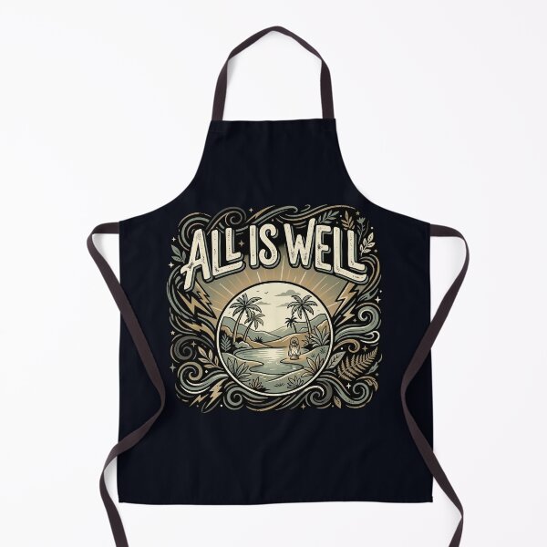 Item preview, All Is Well Vintage Typography T-Shirt | Minimalist Lantern Nature Quote | Inspirational Retro Aesthetic Design designed and sold by Bhaskar Digital Art.
