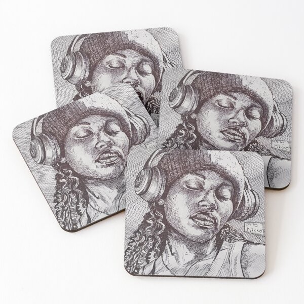 Item preview, Lost in the Music Ink Portrait Illustration designed and sold by InkcredibleNG.