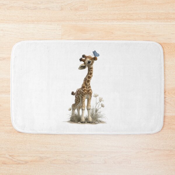Item preview, Baby Giraffe with a Blue Butterfly designed and sold by Helenaphotoart.