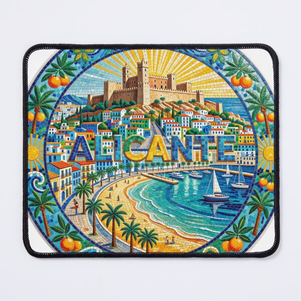 Item preview, Alicante Mediterranean Mosaic Travel Sticker Summer Souvenir designed and sold by Imaginarium of Chaos falcon88 .