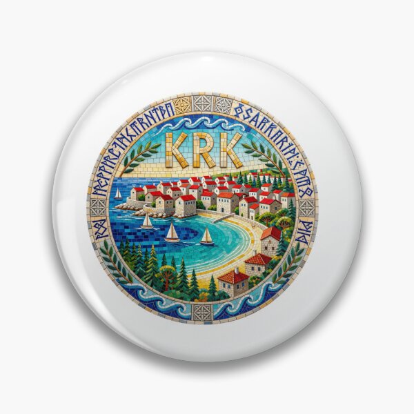 Item preview, Krk Island Mosaic Travel Sticker Summer Souvenir designed and sold by Imaginarium of Chaos falcon88 .