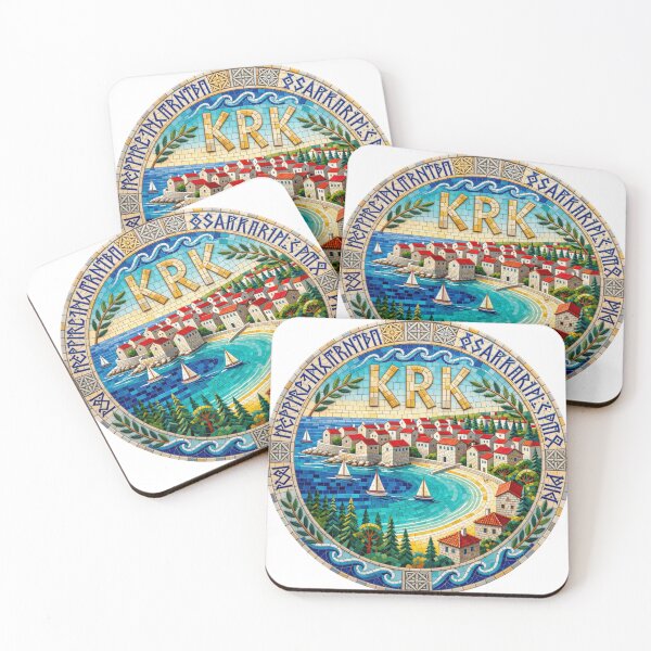 Item preview, Krk Island Mosaic Travel Sticker Summer Souvenir designed and sold by Imaginarium of Chaos falcon88 .