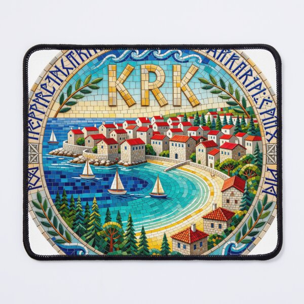 Item preview, Krk Island Mosaic Travel Sticker Summer Souvenir designed and sold by Imaginarium of Chaos falcon88 .
