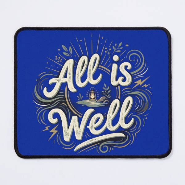 Item preview, All Is Well Vintage Typography T-Shirt | Minimalist Lantern Nature Quote | Inspirational Retro Aesthetic Design designed and sold by Bhaskar Digital Art.