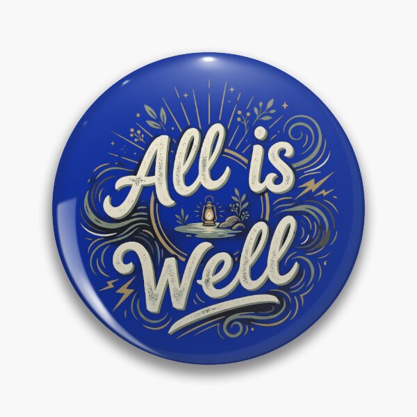 Item preview, All Is Well Vintage Typography T-Shirt | Minimalist Lantern Nature Quote | Inspirational Retro Aesthetic Design designed and sold by Bhaskar Digital Art.