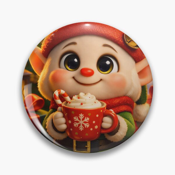 Item preview, Cute Christmas Elf Hot Cocoa Festive Holiday designed and sold by Soluna Studio.