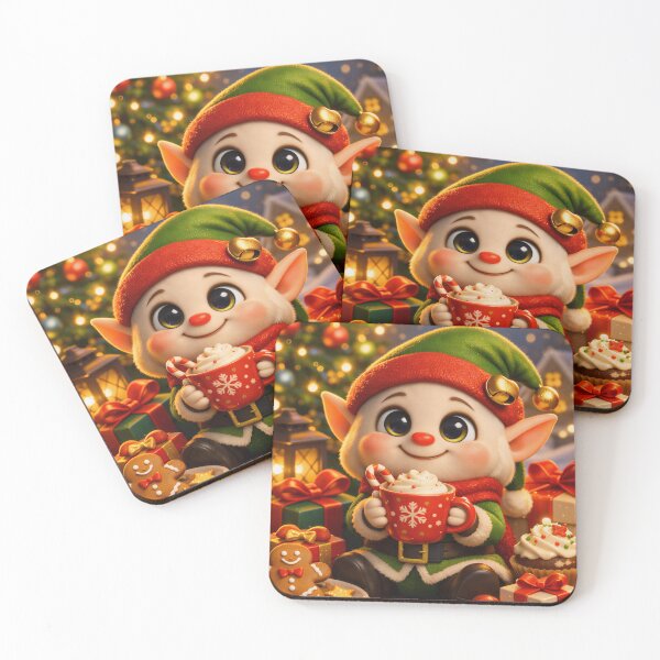 Item preview, Cute Christmas Elf Hot Cocoa Festive Holiday designed and sold by Soluna Studio.