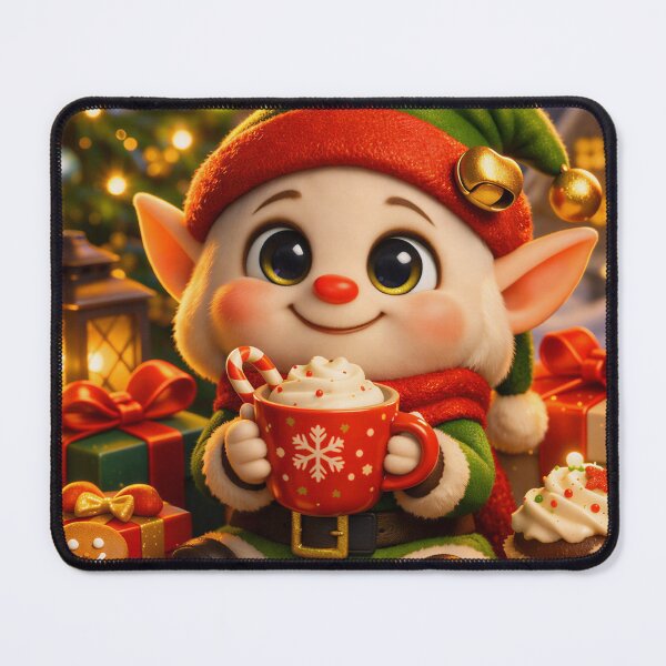 Item preview, Cute Christmas Elf Hot Cocoa Festive Holiday designed and sold by Soluna Studio.
