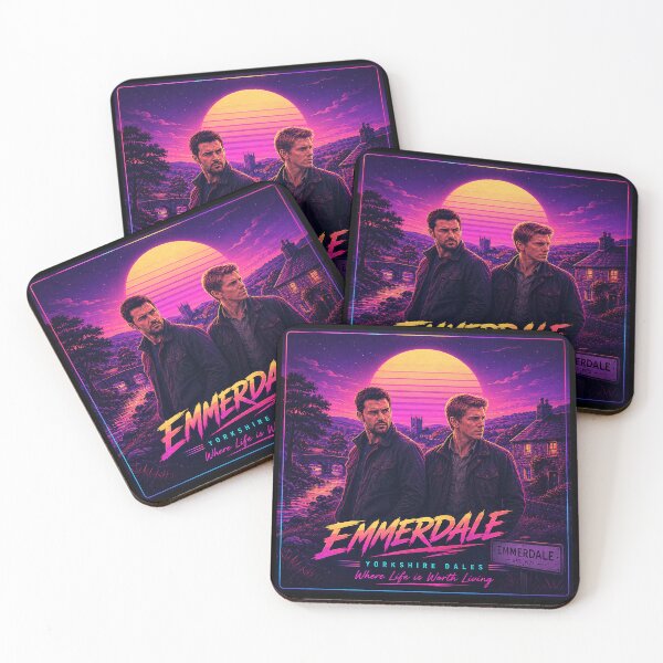 Item preview, Emmerdale Retro Sunset Synthwave British TV Drama Fan Art designed and sold by Abidel.