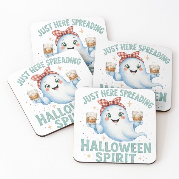Item preview, Just Here Spreading Halloween Spirit Ghost With Whiskey designed and sold by ArtisticDesignsbyLinda.