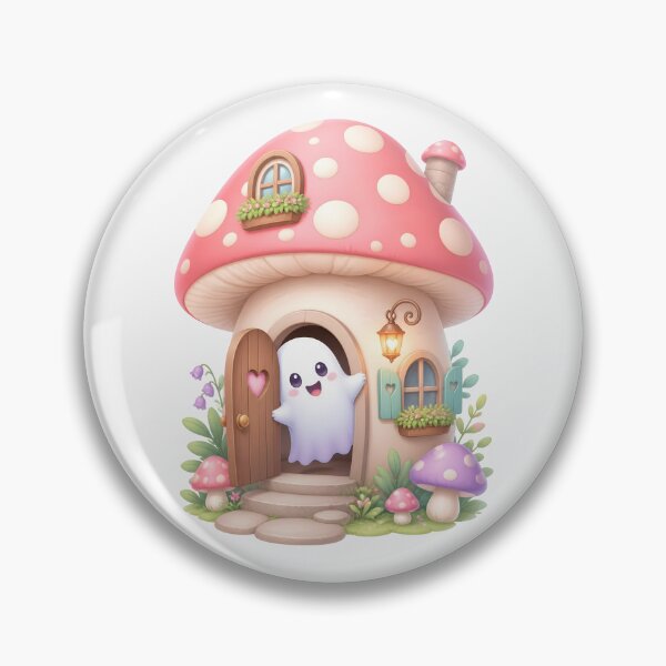 Item preview, Cute Kawaii Ghost Mushroom House designed and sold by naragon4289.