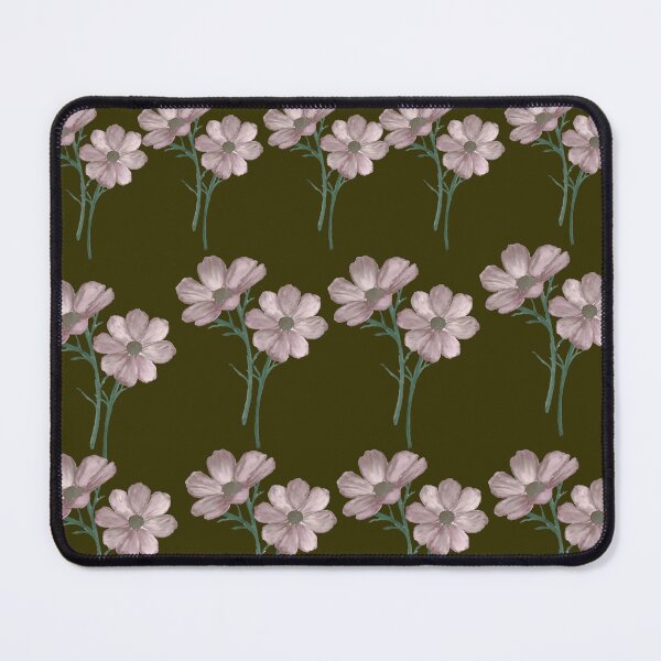 Item preview, Dusty Pink Flowers on Dark Green | Moody Forest Botanical designed and sold by Jyoti Digital Artist.
