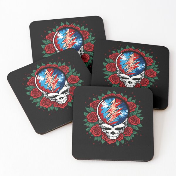 Item preview, Tie Dye Lightning Skull and Red Rose Wreath designed and sold by ziekenlogox.