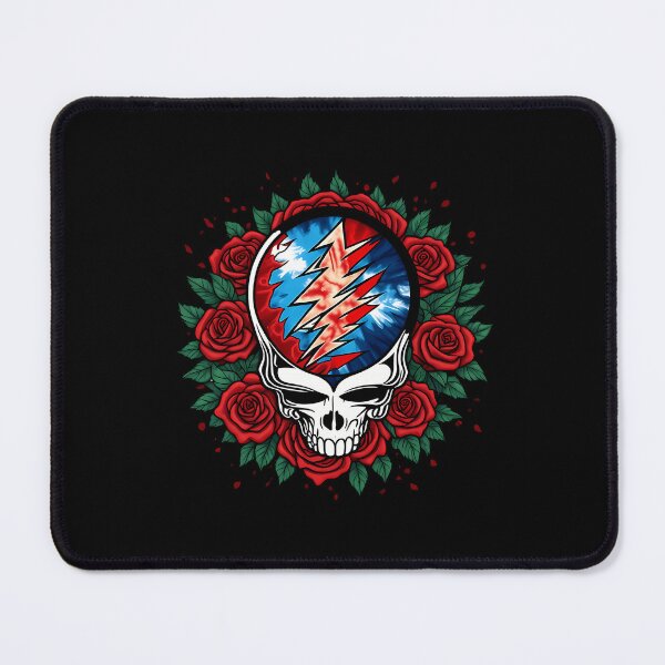 Item preview, Tie Dye Lightning Skull and Red Rose Wreath designed and sold by ziekenlogox.