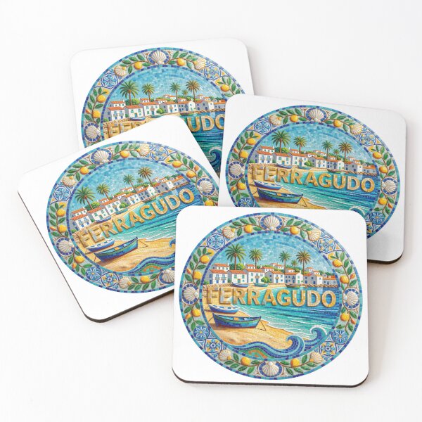 Item preview, Ferragudo Coastal Mosaic Travel Sticker Summer Souvenir designed and sold by Imaginarium of Chaos falcon88 .